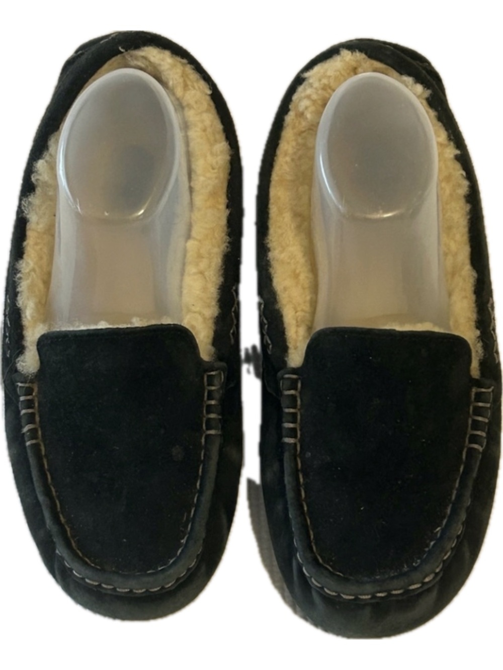 UGG Black Suede Ansley Slippers with Sherpa Lining women’s size 9